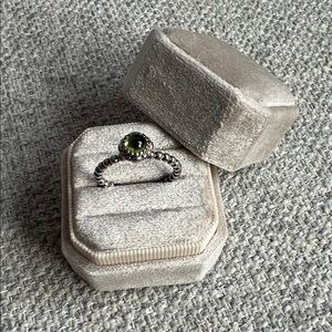August Birthday Blooms Genuine Pandora Green Peridot Ring